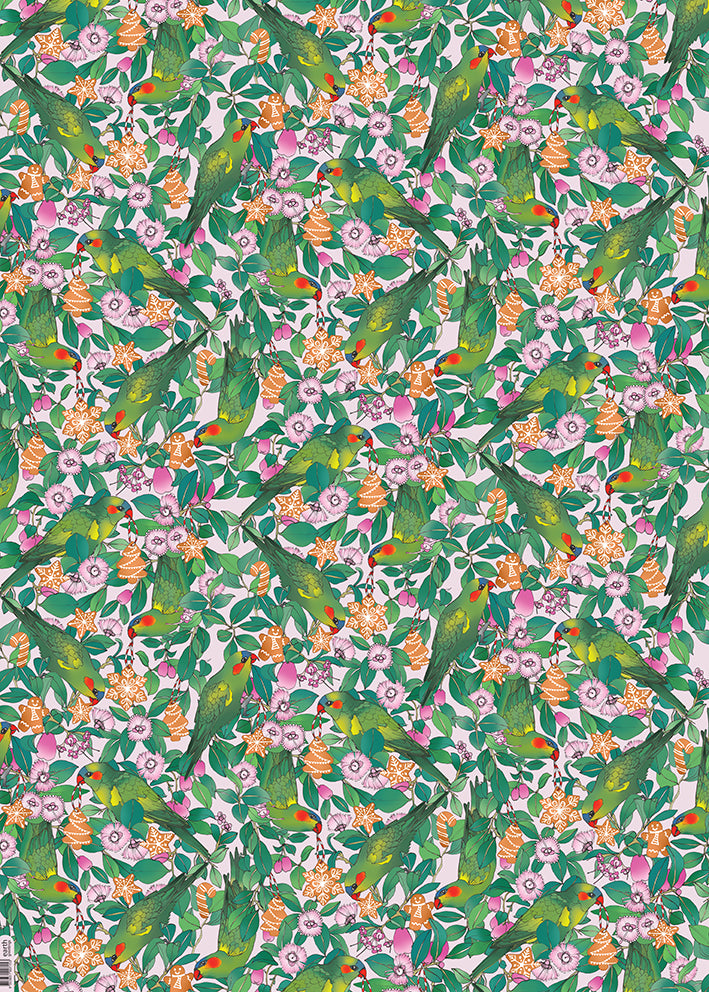 Earth Greetings Wrapping Paper - Lorikeets & Lilly Pilly