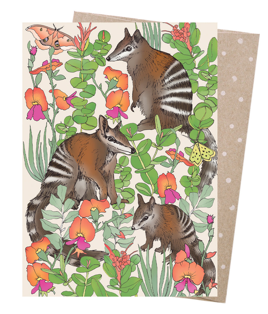 Earth Greetings Card - Numbat Family
