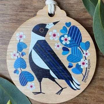 Australian Christmas Illustrated Wooden Decorations - Small