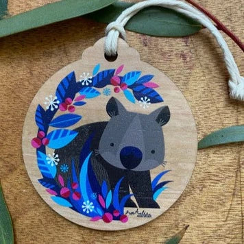 Australian Christmas Illustrated Wooden Decorations - Small