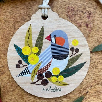 Australian Christmas Illustrated Wooden Decorations - Small