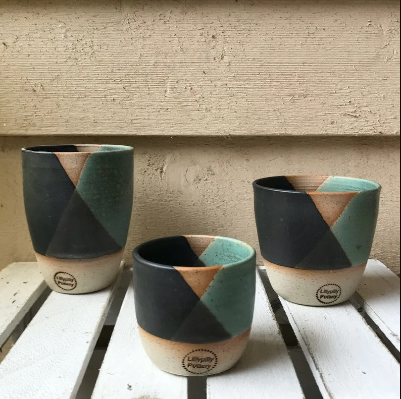 LillyPilly Keep Cup - Geometrix in Black and Blue