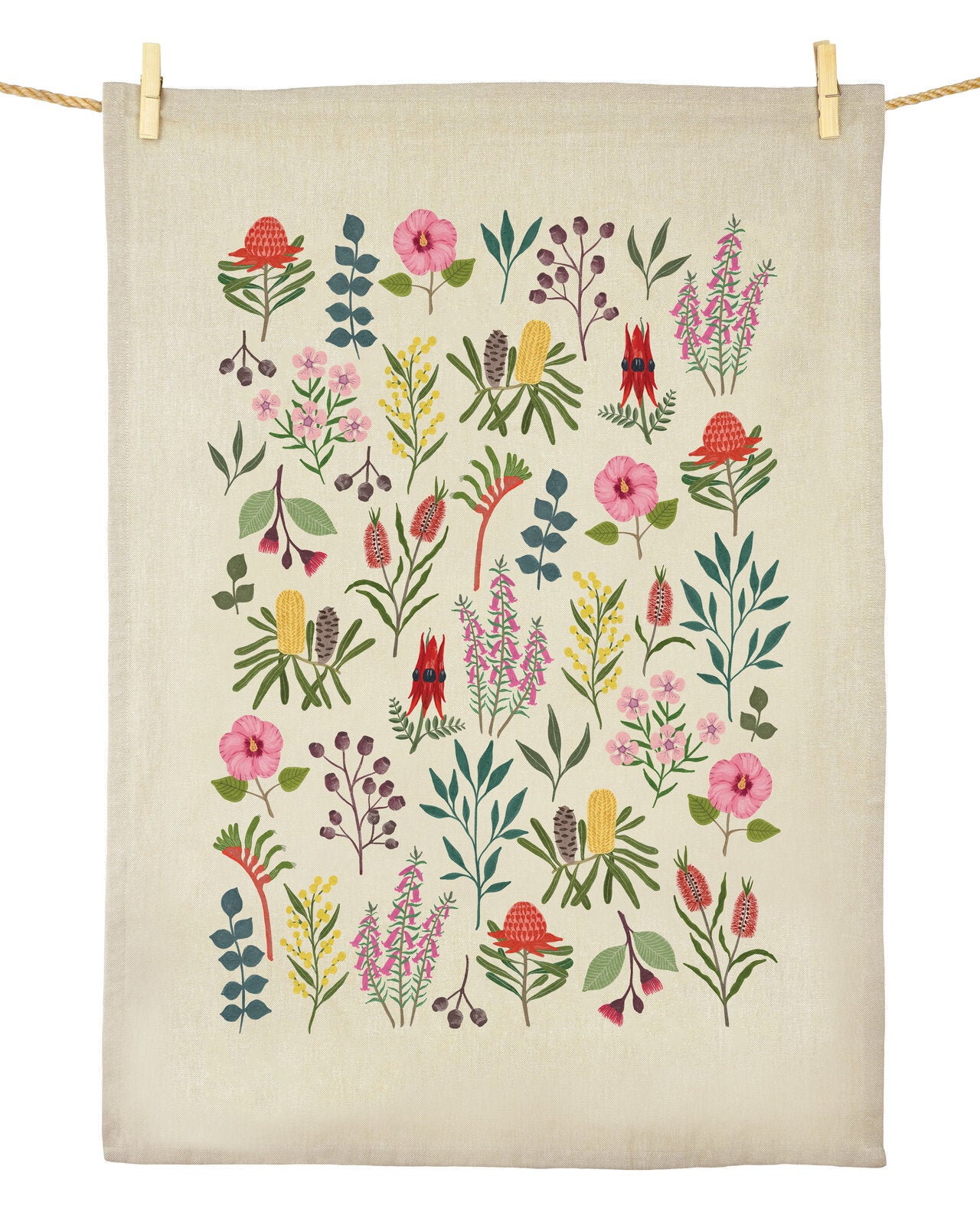 Earth Greetings Tea Towel - Australian Wildflowers