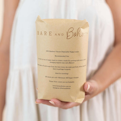 Bare and Boho 100pk Bamboo Nappy Liners