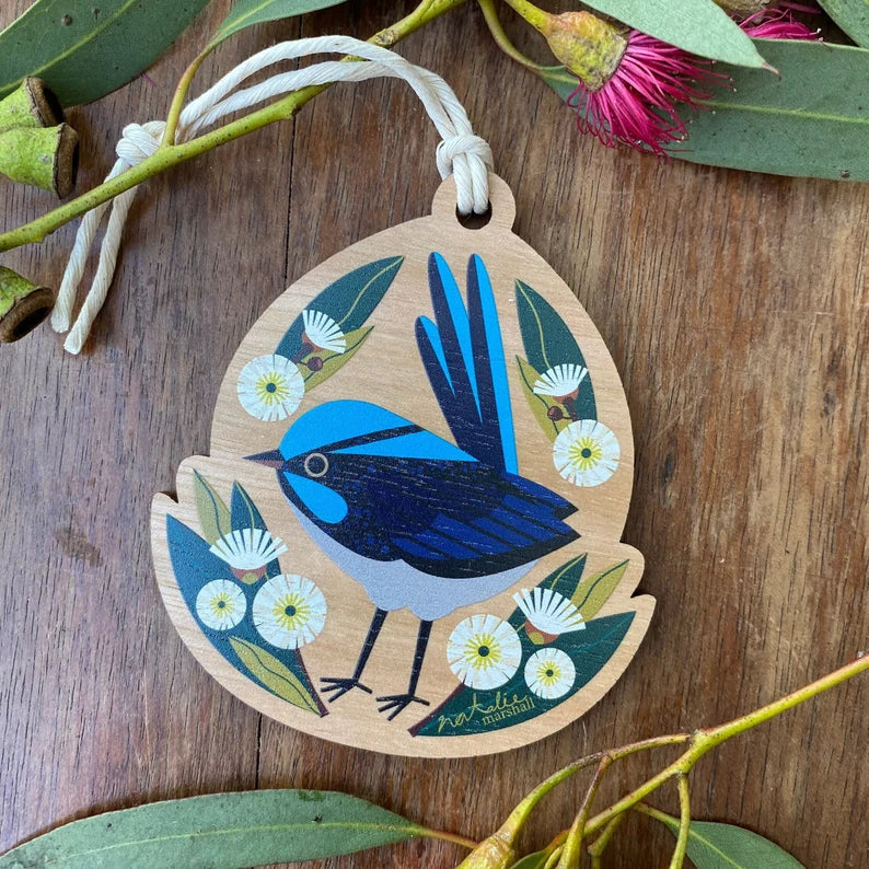 Australian Christmas Illustrated Wooden Decorations - Shaped