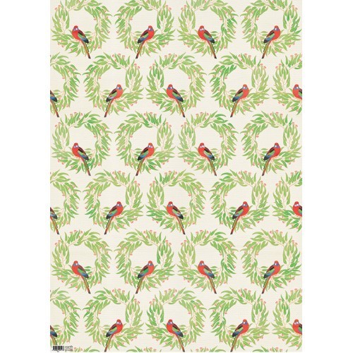 Earth Greetings Wrapping Paper - Rosella Wreath