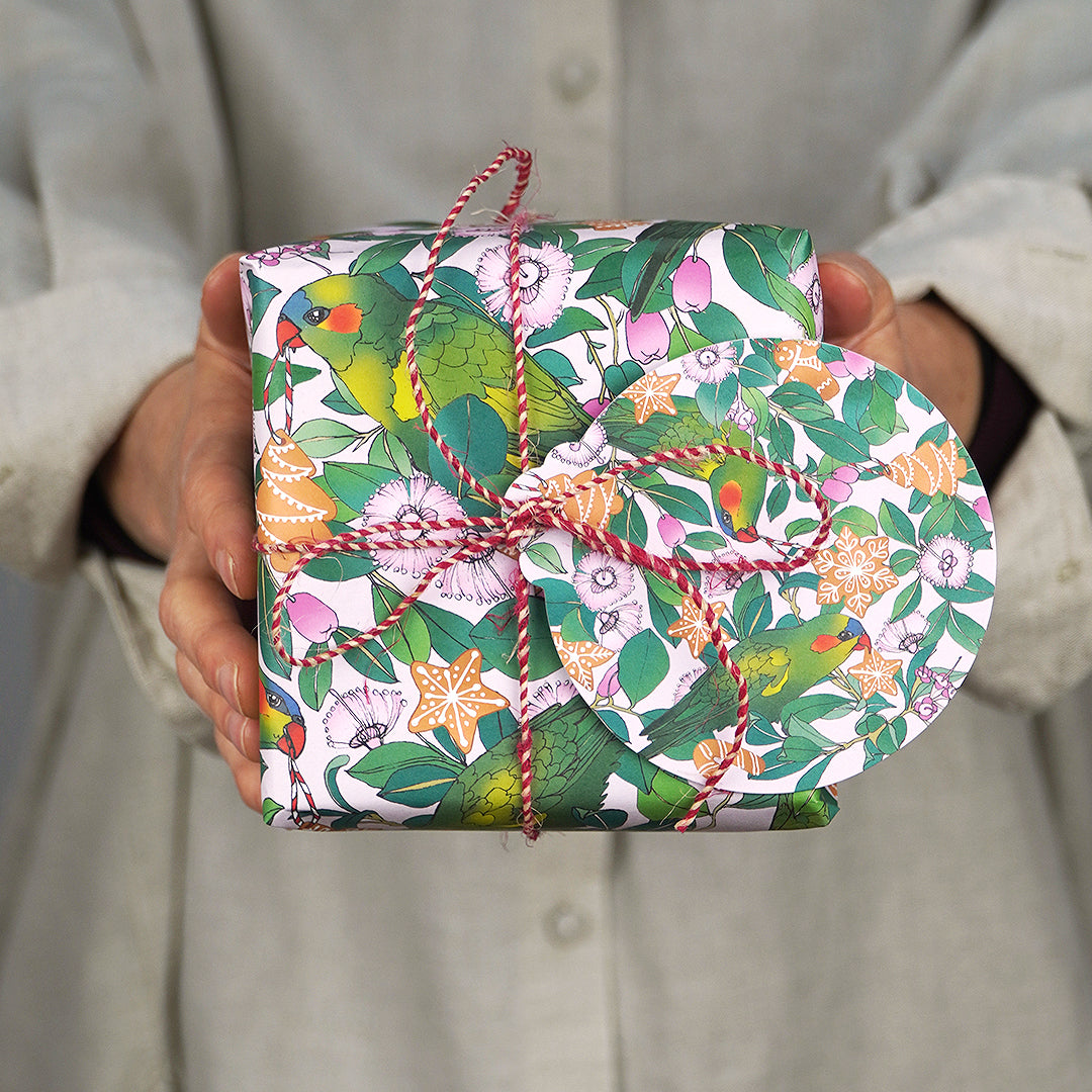 Earth Greetings Wrapping Paper - Lorikeets & Lilly Pilly