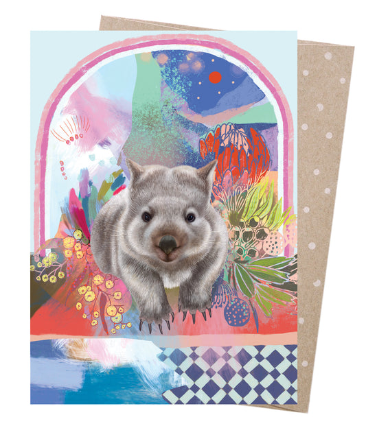 Earth Greetings Card - Wombat Wayfarer
