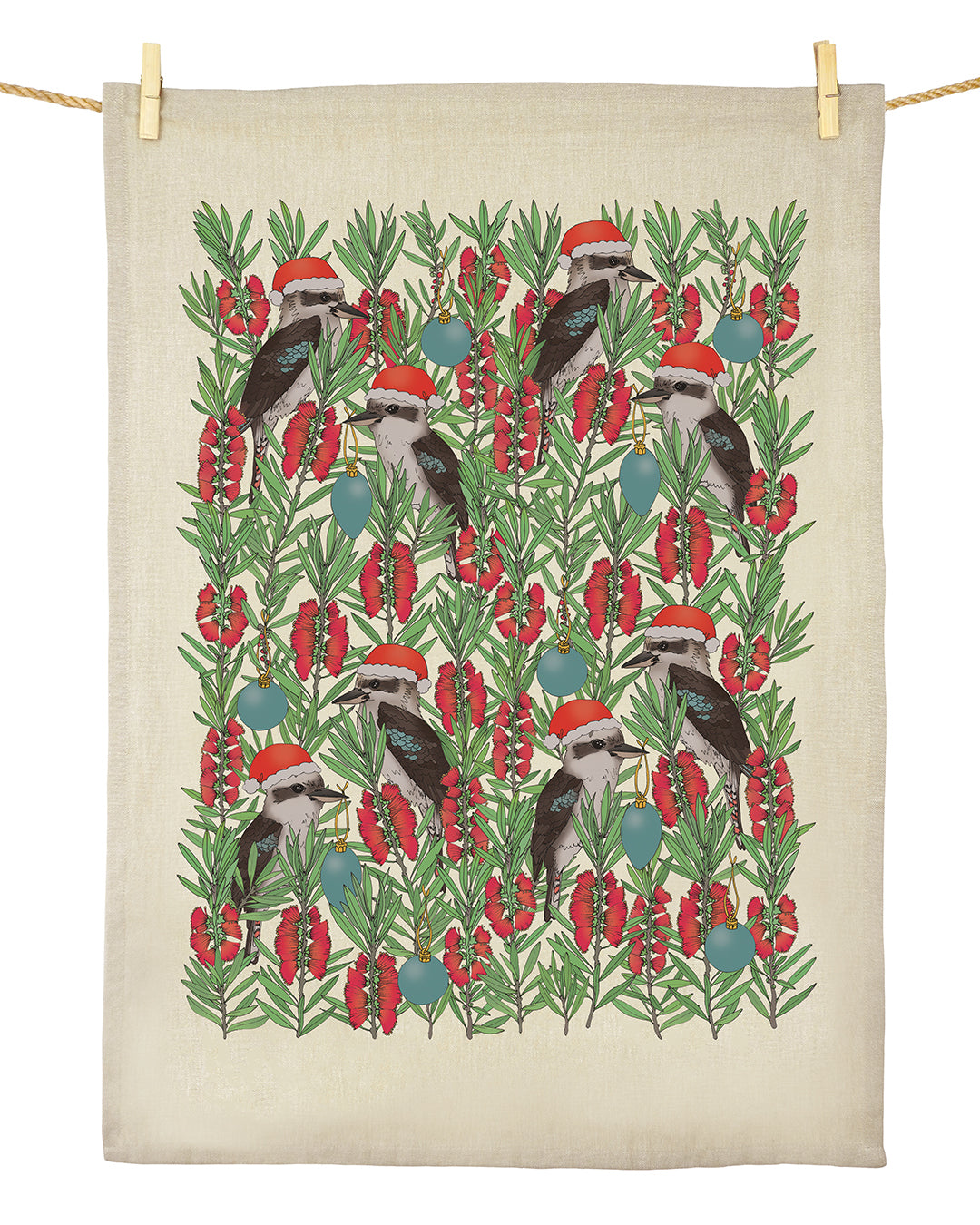 Earth Greetings Tea Towel - Jolly Kookaburras