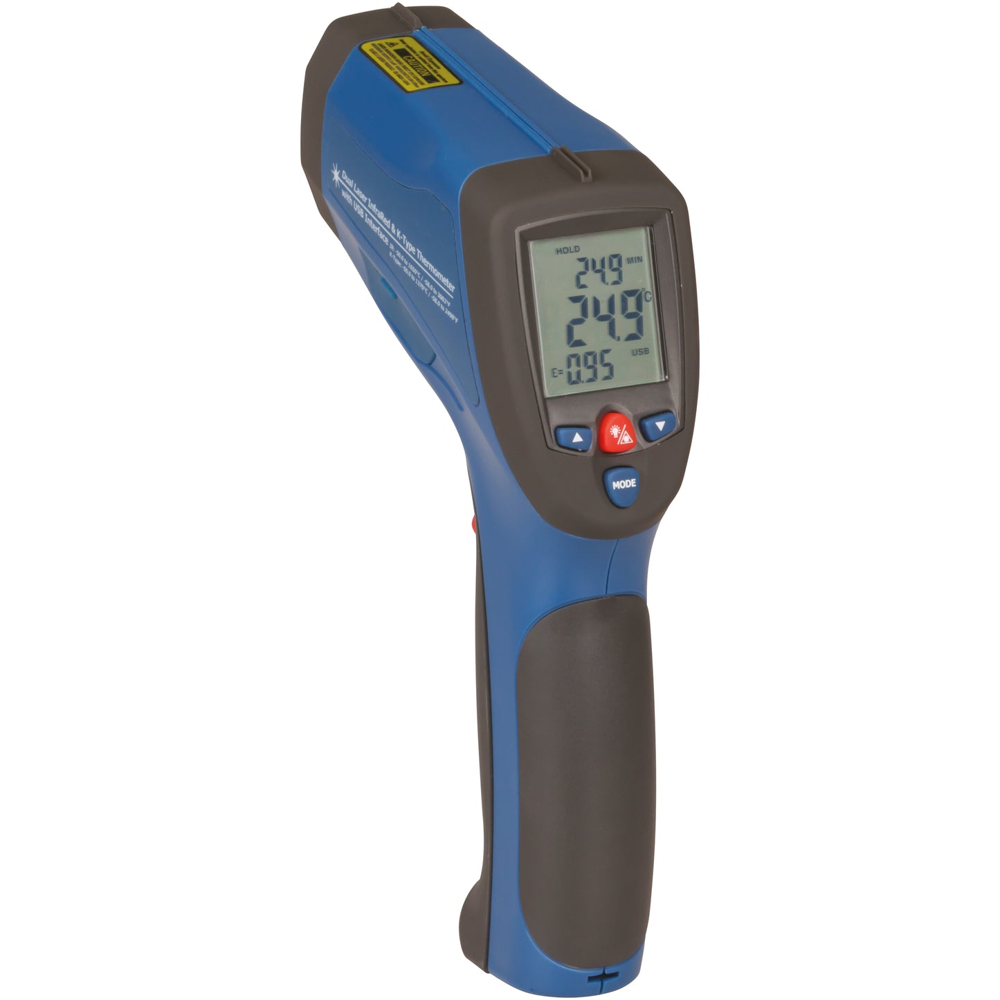 Pro High Temperature Non-Contact Thermometer with K-Type Probe Support and USB