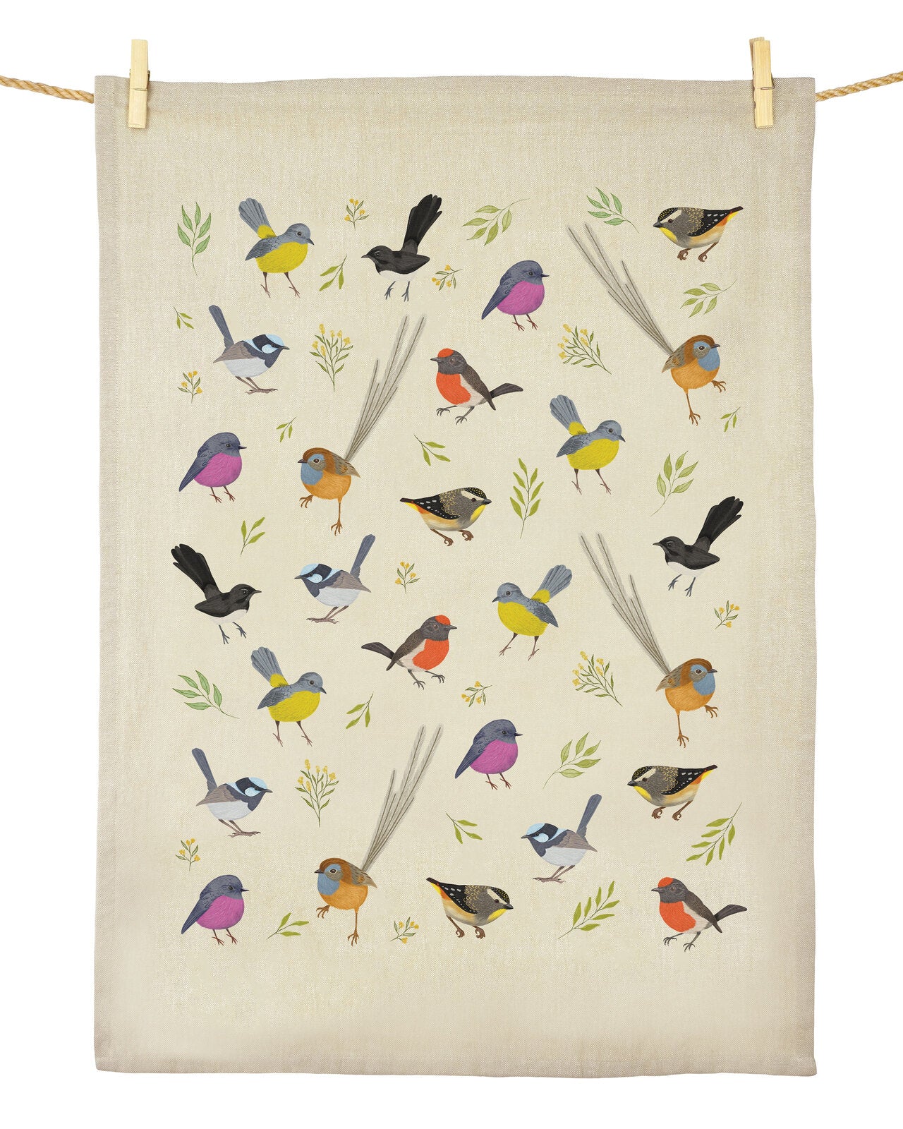 Earth Greetings Tea Towel - Little Birdies