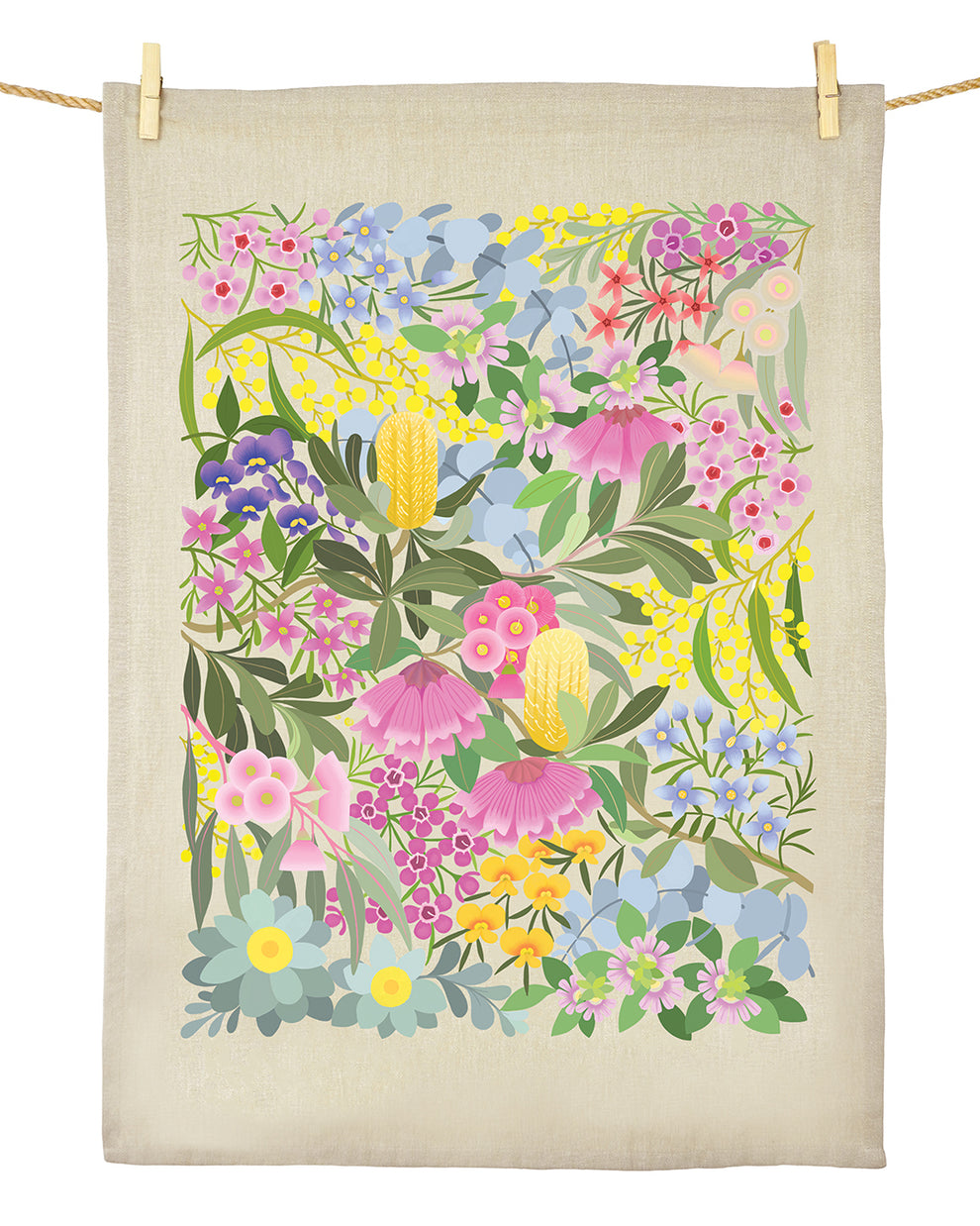 Earth Greetings Tea Towel Where Flowers Bloom