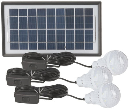 Solar Rechargable LED Light Kit with 3 Lights