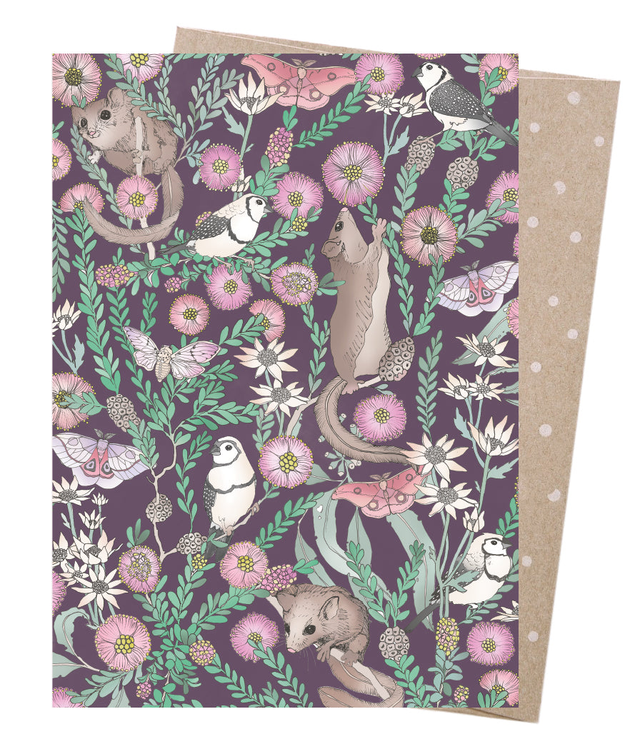 Earth Greetings Card - Feathertail Forest